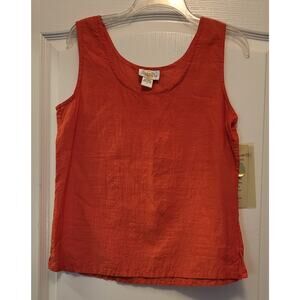 Sandy Starkman Sleeveless Shirt Top Orange Pullover Size Medium